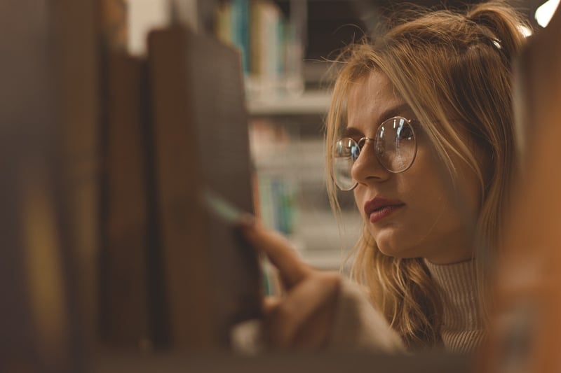 Books in a library